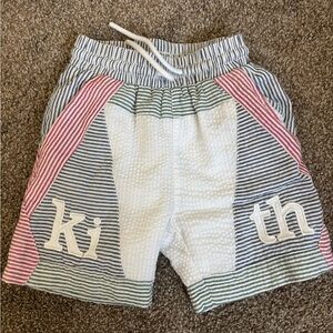 Kith White and Pink Striped Shorts